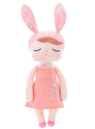 Metoo Angela Bunny Doll in Peach Dress 