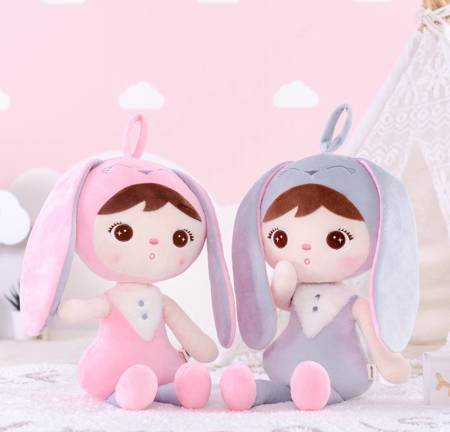 Metoo Personalized Grey Bunny Girl Doll