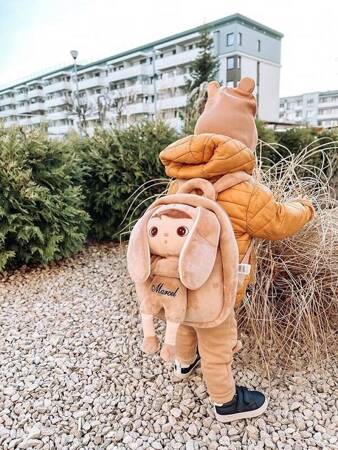Personalized Beige Bunny Backpack