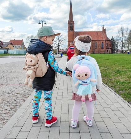 Metoo Personalized Bear Boy Backpack wth Doll 2in1