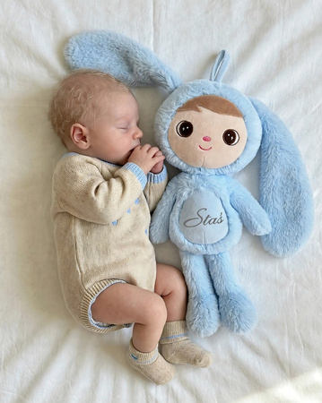 Metoo Personalized Fluffy Baby-blue Bunny Boy