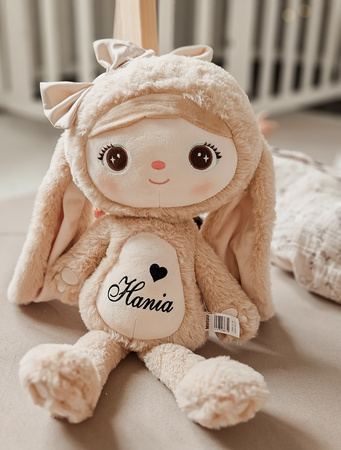 Metoo Zestaw Personalizowany Puchata Beżowa Królisia i Mini Lala 