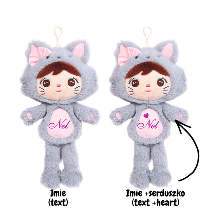 Metoo Personalized Mini Smiled Fluffy Bunny with Bow - Beige