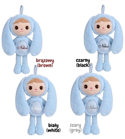 Metoo Personalized Fluffy Baby-blue Bunny Boy